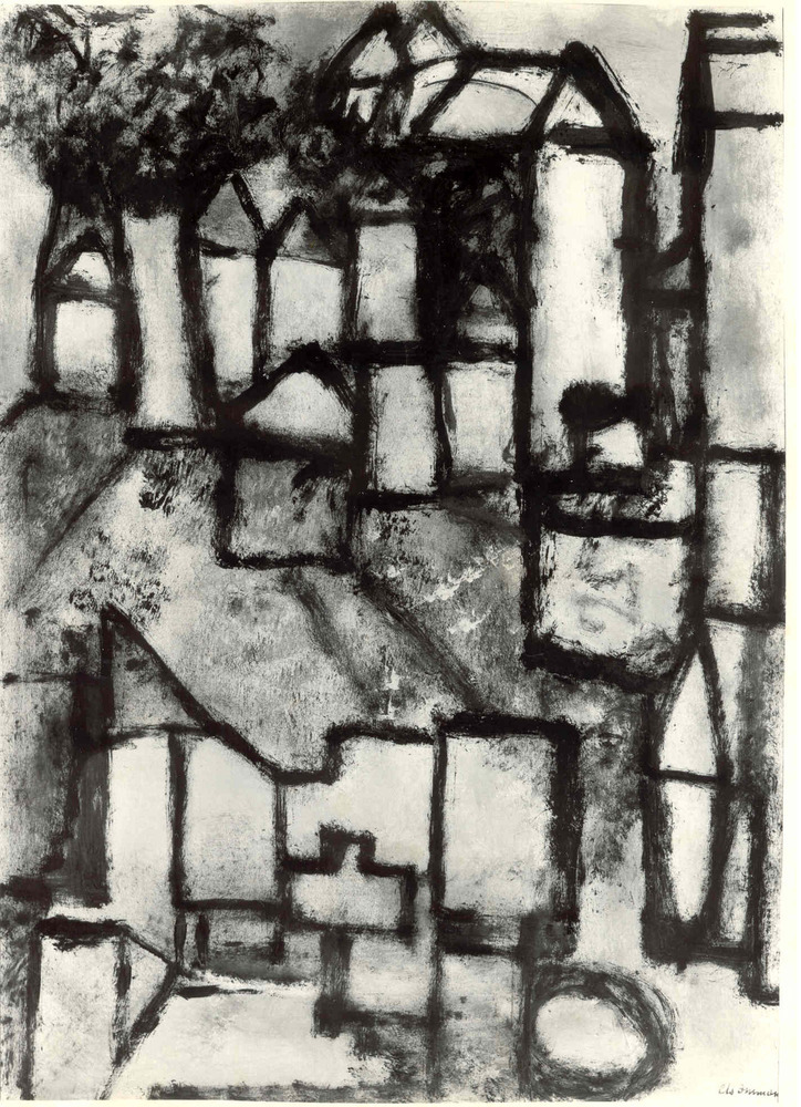 Licht gekleurde huizen, boven en onder